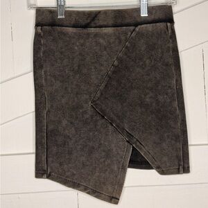 H&M Grey Acid Wash Asymmetrical Mini Skirt